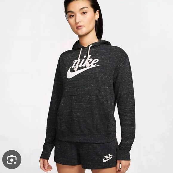 Nike Tops - Nike Sportswear Vintage Crew Hoodie Women's S Black Marl Sweatshirt Athletic